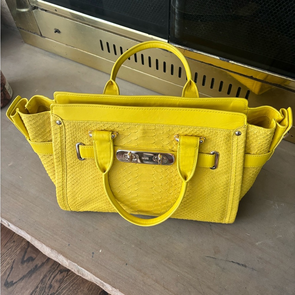 Never Used - Limited Edition Yellow Python Coach … - image 1